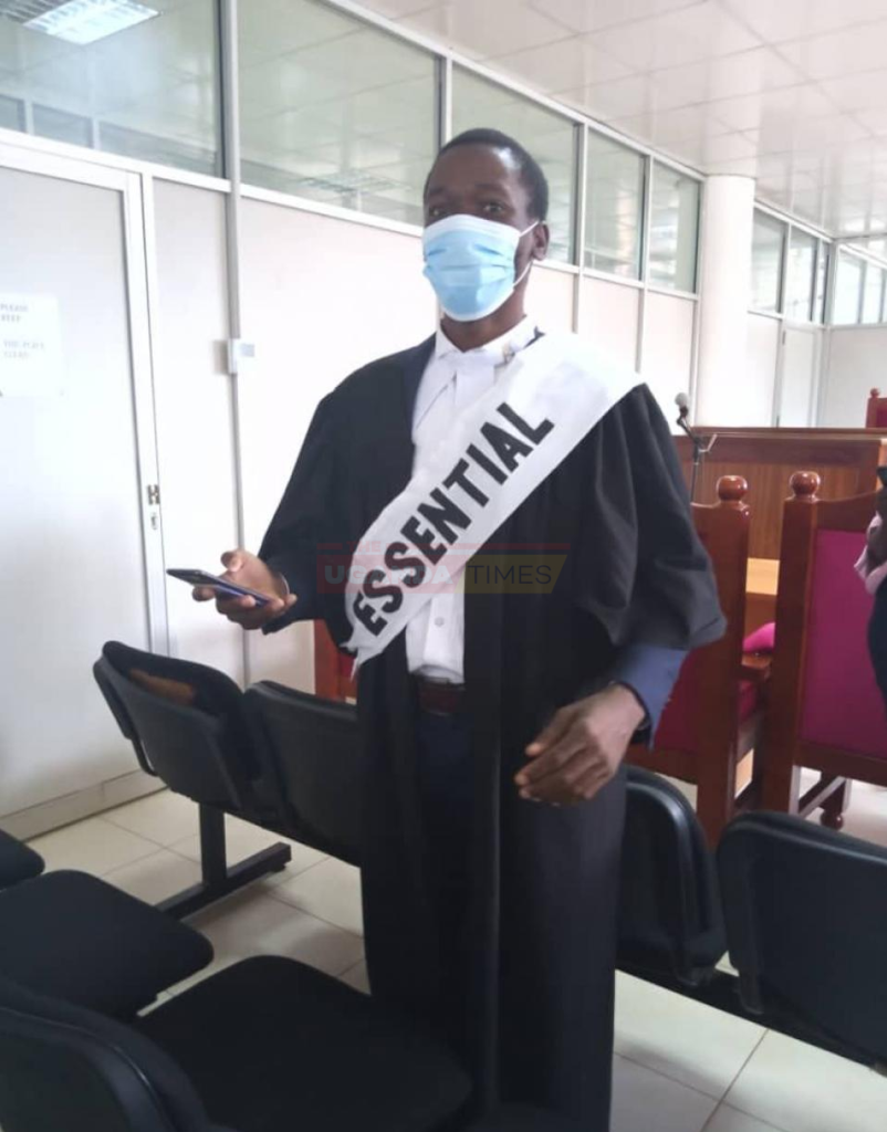 Isaac Ssemakadde in Court a few minutes before he was arrested.
